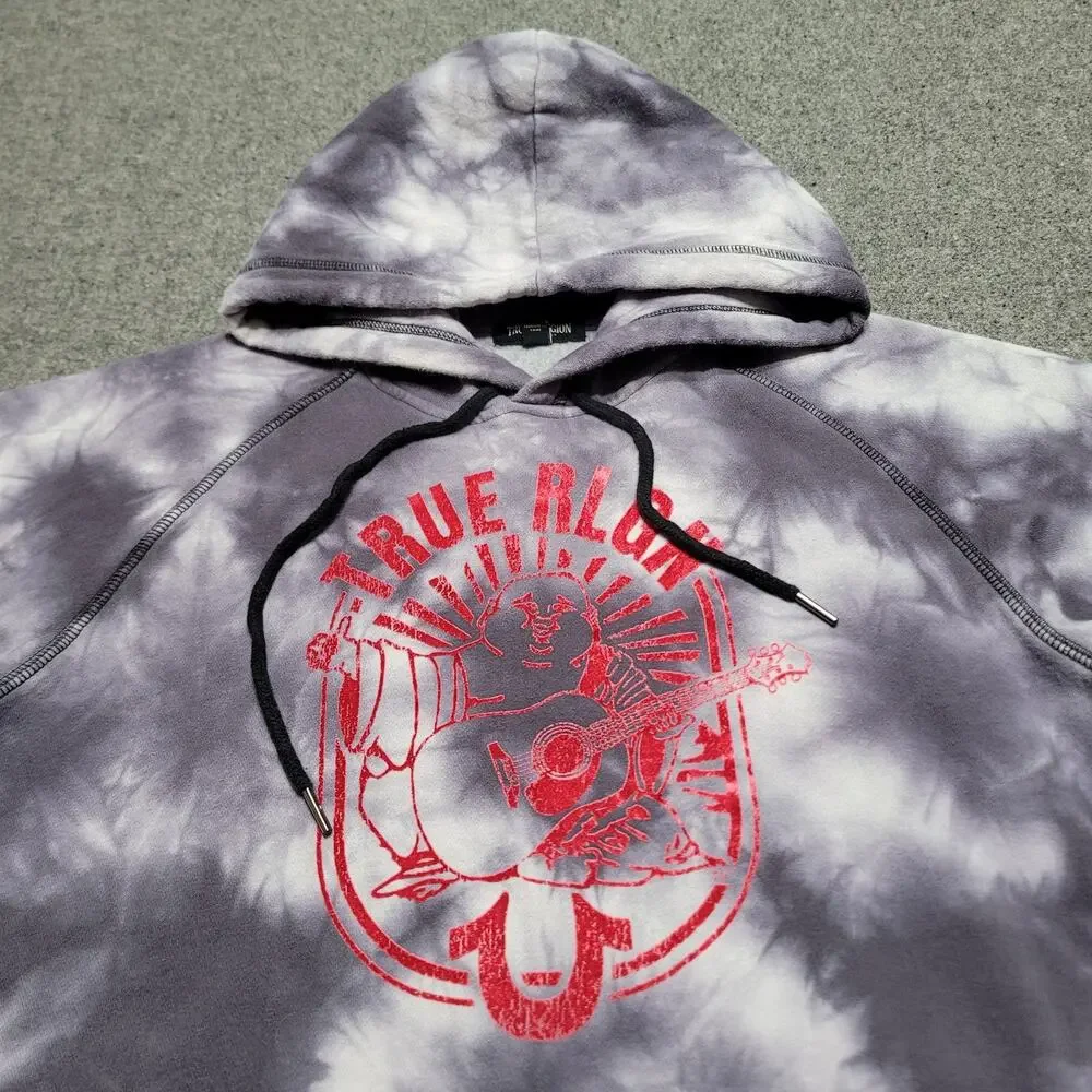 True Religion Hoodie Mens Small Tie Dye Sweatshirt Sweater Buddha Streetwear